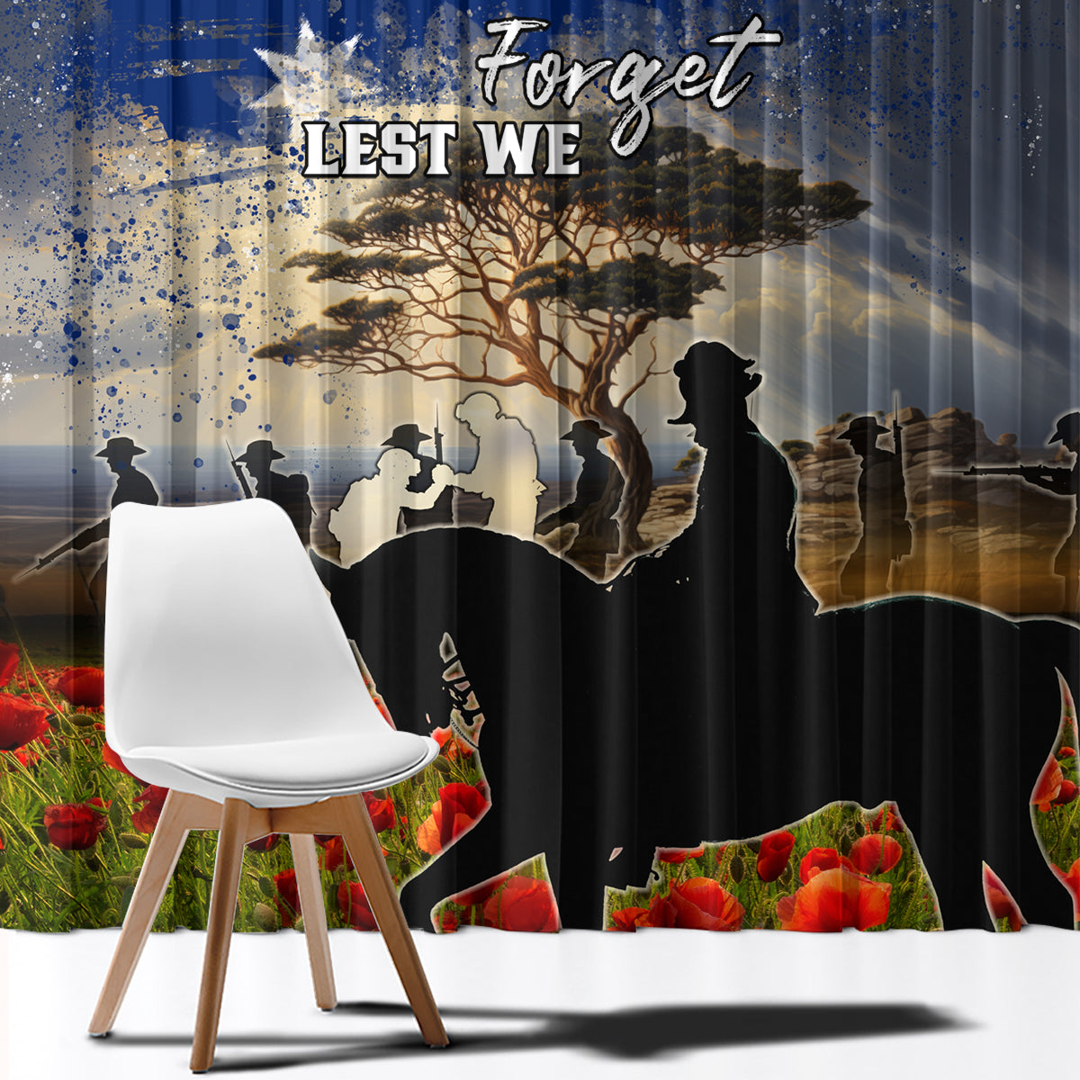 Australia ANZAC Day Window Curtain The Lonesome Pine