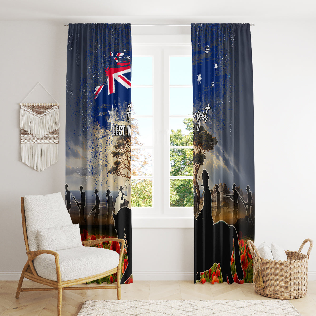 Australia ANZAC Day Window Curtain The Lonesome Pine
