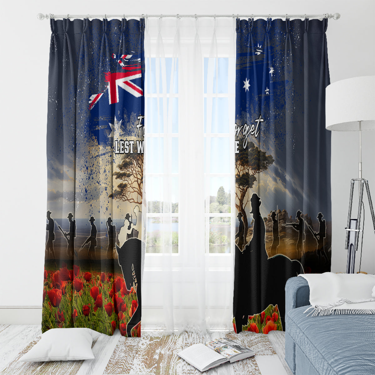 Australia ANZAC Day Window Curtain The Lonesome Pine