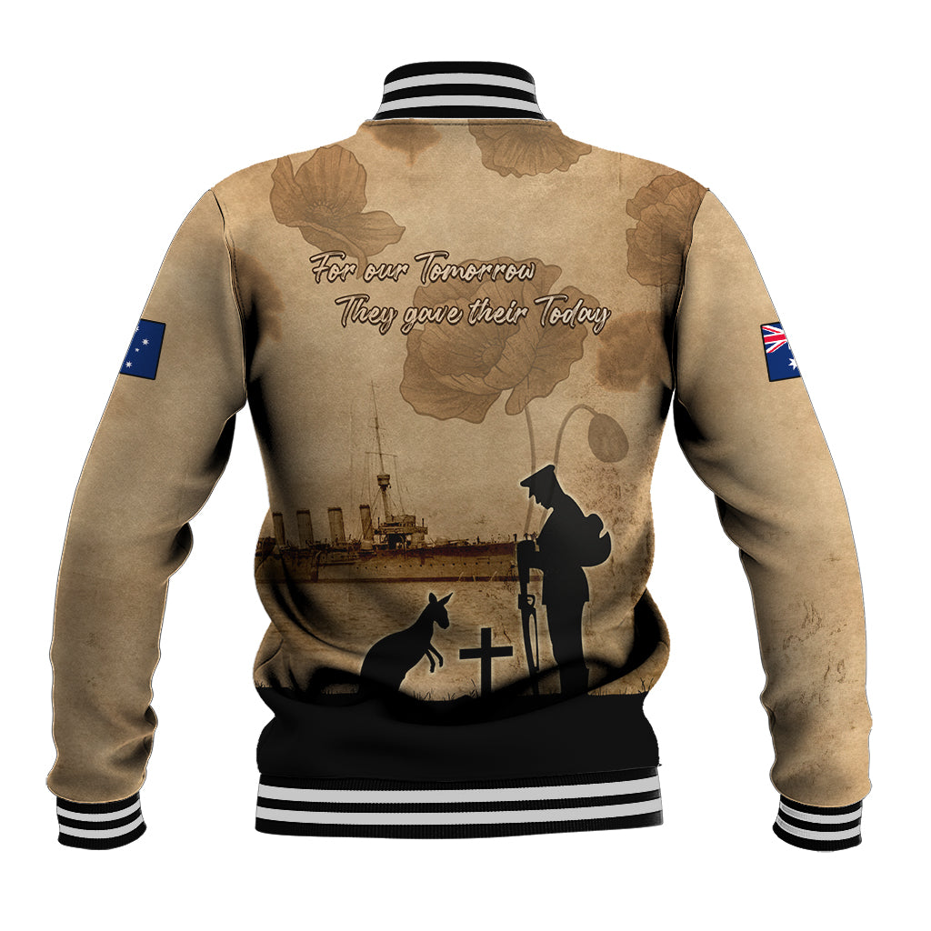 Australia ANZAC Day Baseball Jacket HMAS Sydney I Chatham-Class Light Cruiser LT05 - Vibe Hoodie Shop