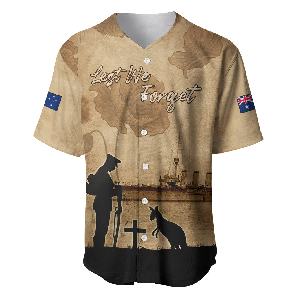 Australia ANZAC Day Baseball Jersey HMAS Sydney I Chatham-Class Light Cruiser LT05 - Vibe Hoodie Shop