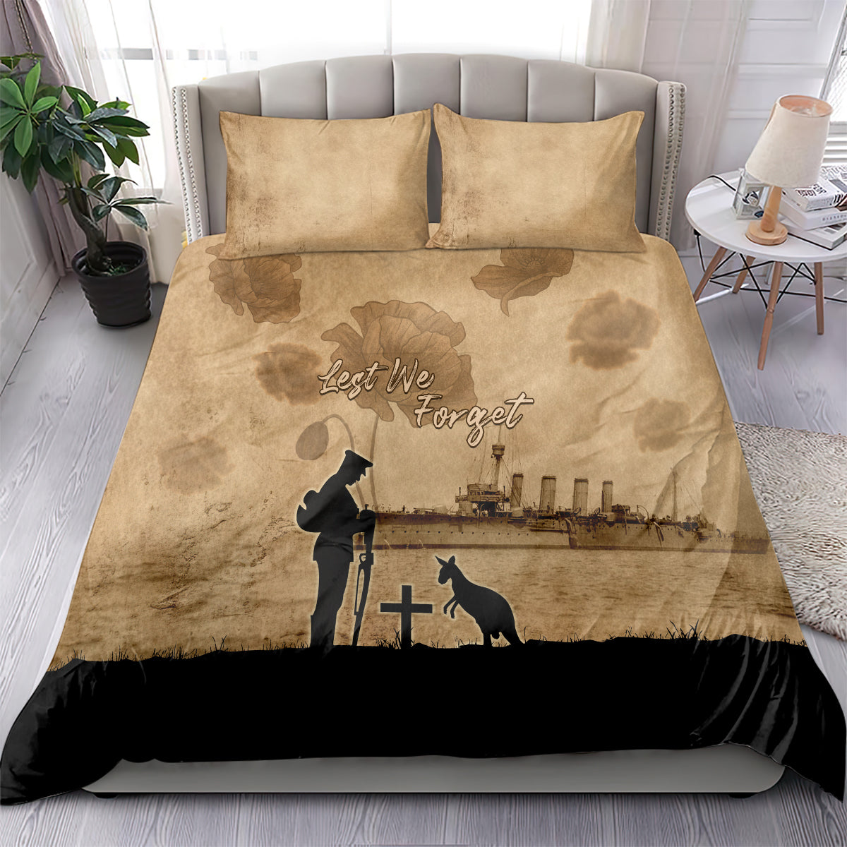 Australia ANZAC Day Bedding Set HMAS Sydney I Chatham-Class Light Cruiser LT05 - Vibe Hoodie Shop