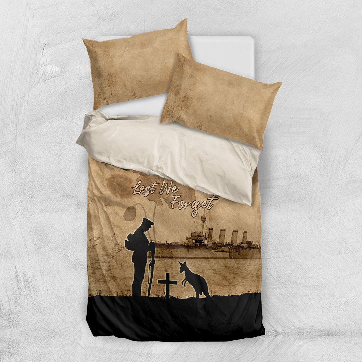 Australia ANZAC Day Bedding Set HMAS Sydney I Chatham-Class Light Cruiser LT05 - Vibe Hoodie Shop