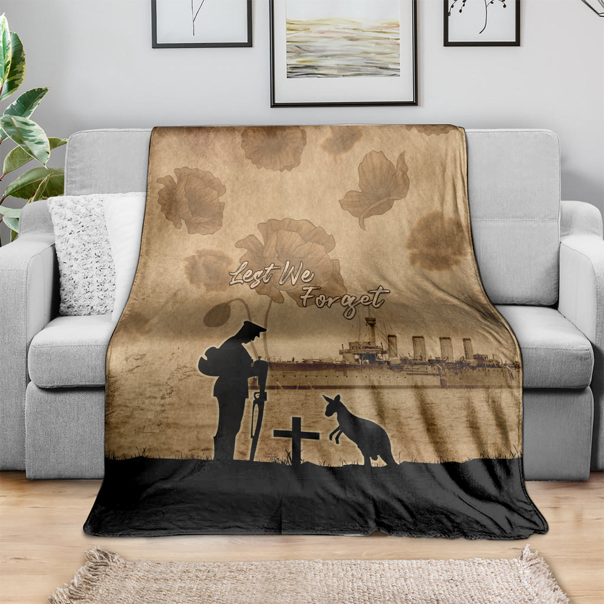 Australia ANZAC Day Blanket HMAS Sydney I Chatham-Class Light Cruiser LT05 - Vibe Hoodie Shop