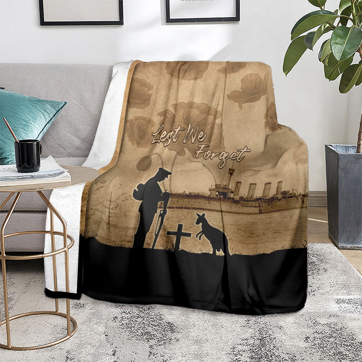 Australia ANZAC Day Blanket HMAS Sydney I Chatham-Class Light Cruiser LT05 - Vibe Hoodie Shop