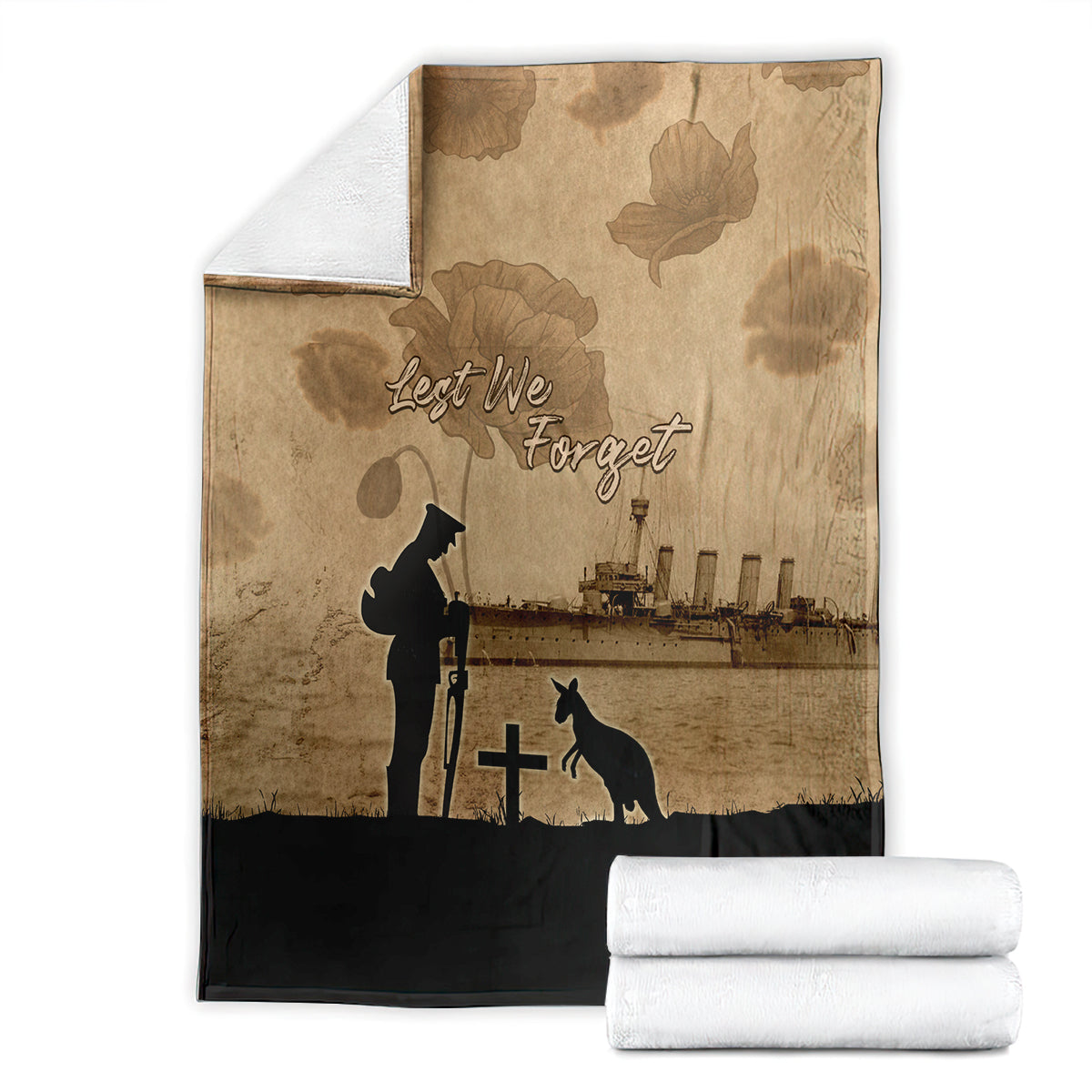 Australia ANZAC Day Blanket HMAS Sydney I Chatham-Class Light Cruiser LT05 - Vibe Hoodie Shop