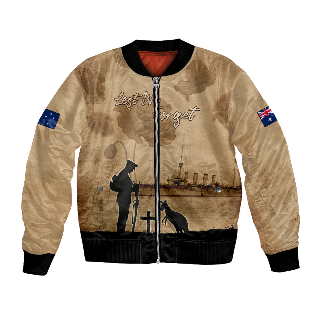 Australia ANZAC Day Bomber Jacket HMAS Sydney I Chatham-Class Light Cruiser LT05 - Vibe Hoodie Shop