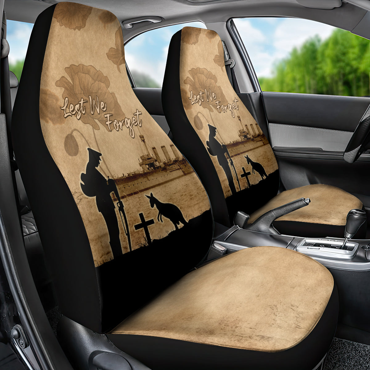 Australia ANZAC Day Car Seat Cover HMAS Sydney I Chatham-Class Light Cruiser LT05 - Vibe Hoodie Shop