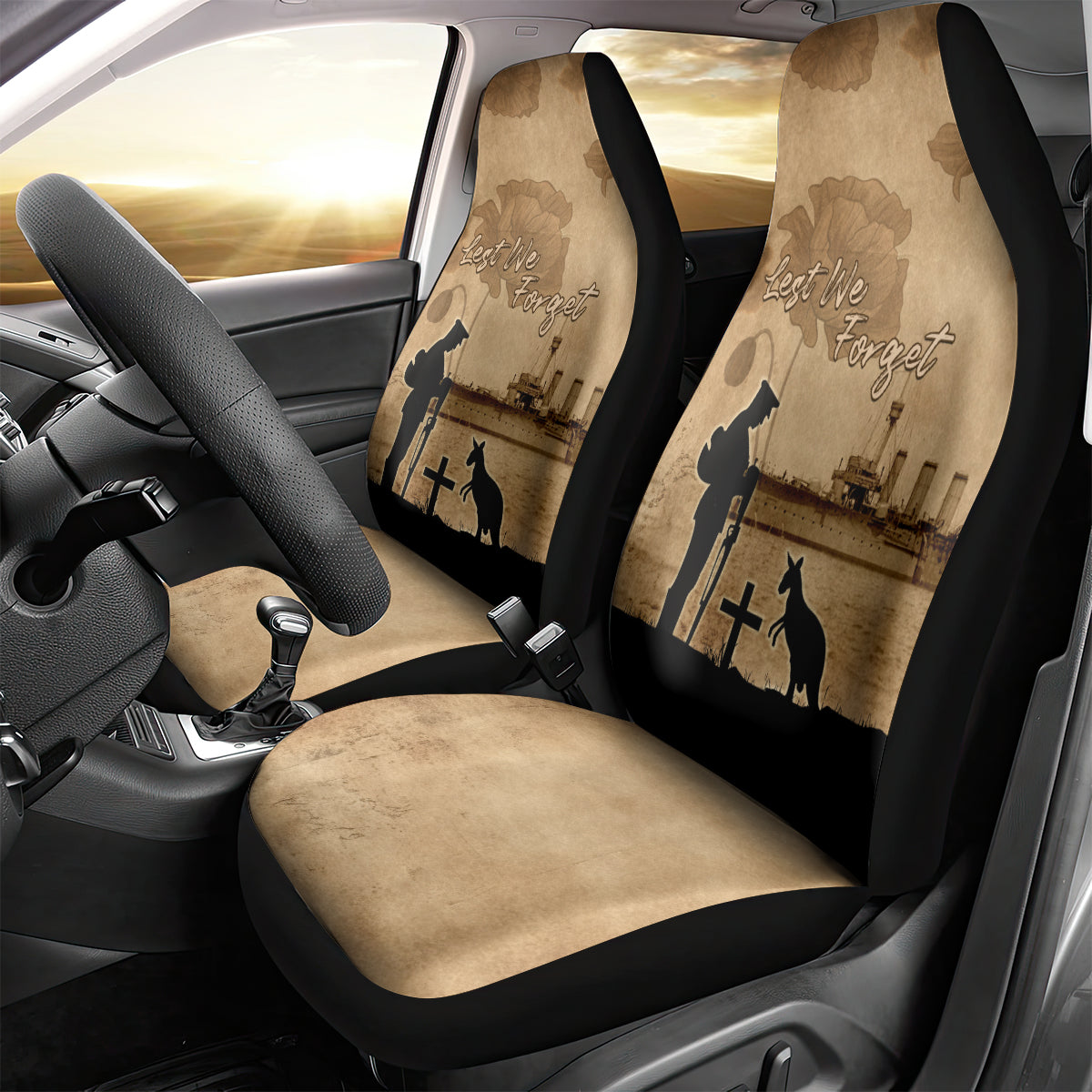 Australia ANZAC Day Car Seat Cover HMAS Sydney I Chatham-Class Light Cruiser LT05 - Vibe Hoodie Shop