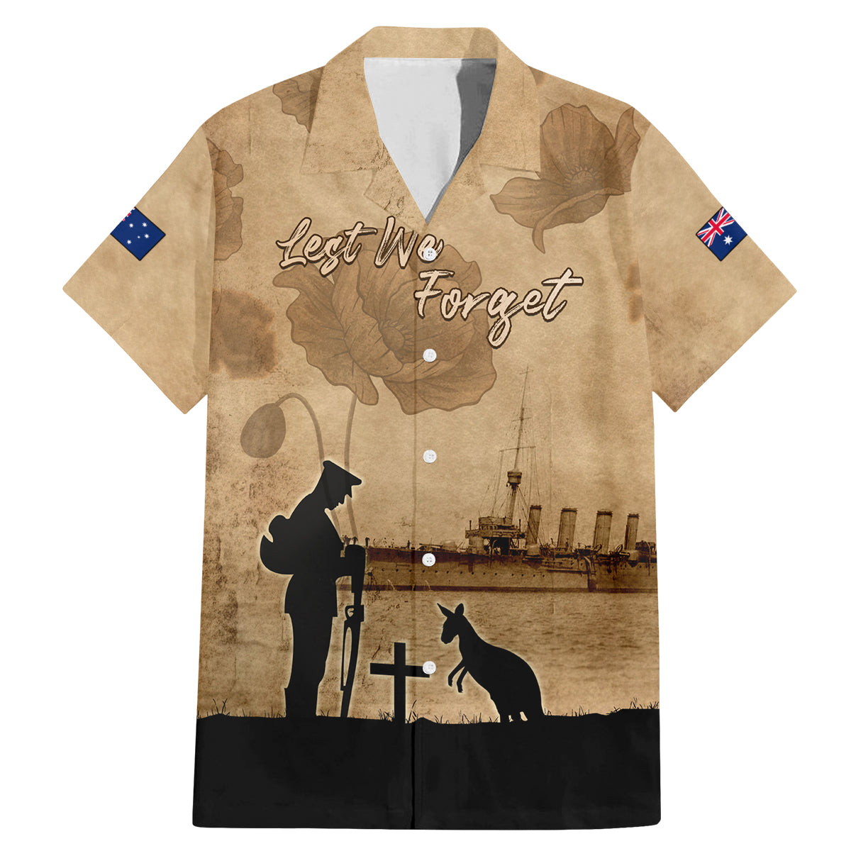 Australia ANZAC Day Family Matching Mermaid Dress and Hawaiian Shirt HMAS Sydney I Chatham-Class Light Cruiser