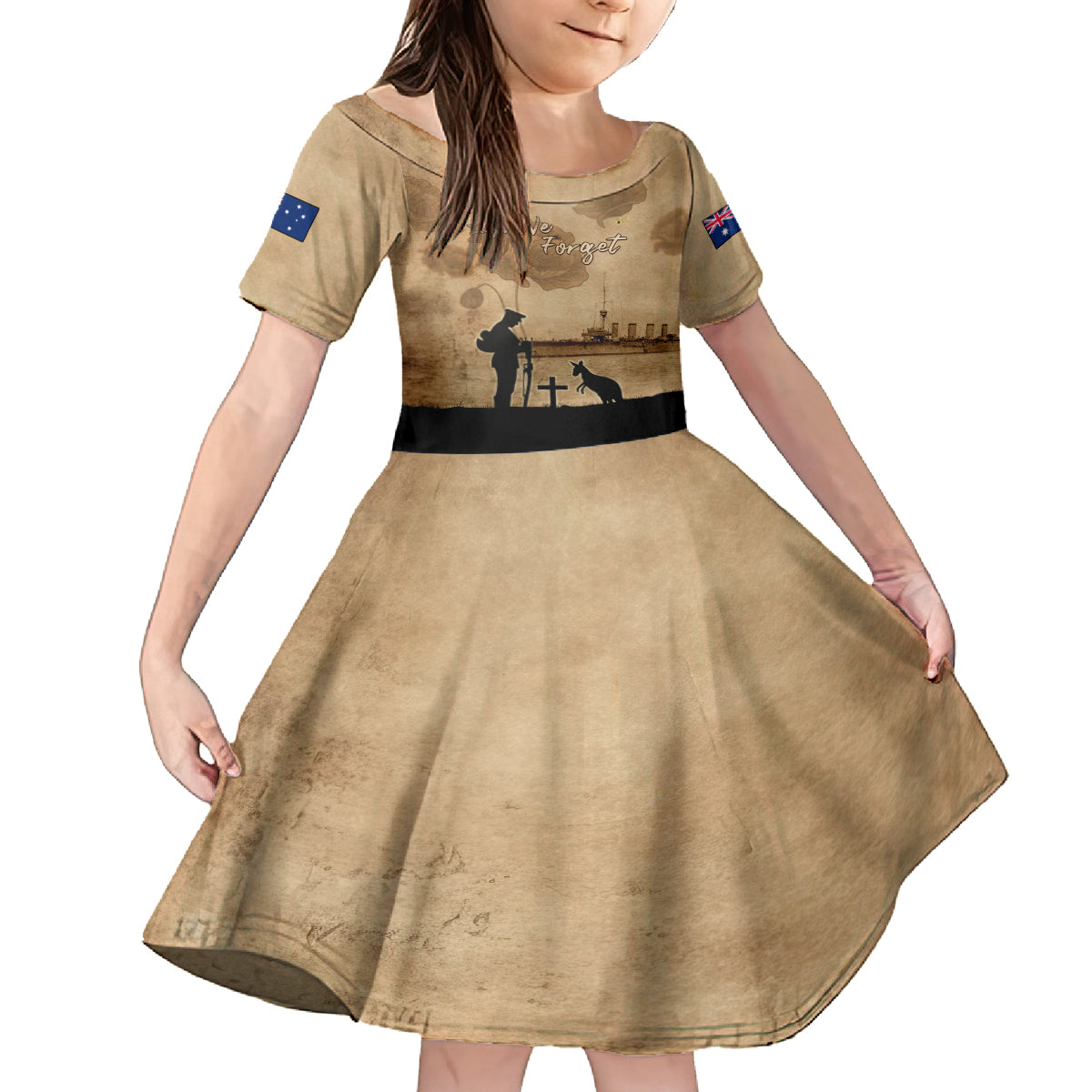 Australia ANZAC Day Family Matching Summer Maxi Dress and Hawaiian Shirt HMAS Sydney I Chatham-Class Light Cruiser