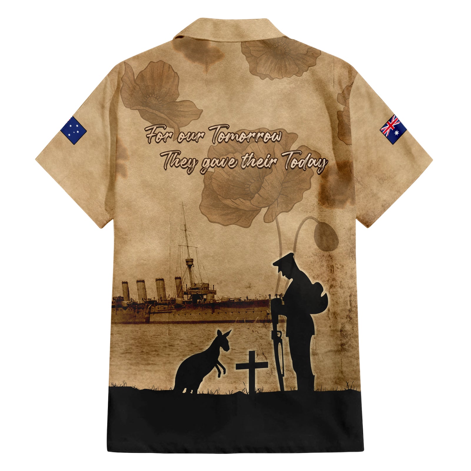 Australia ANZAC Day Hawaiian Shirt HMAS Sydney I Chatham-Class Light Cruiser LT05 - Vibe Hoodie Shop