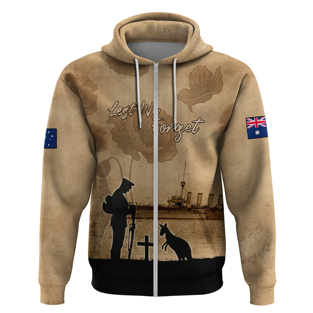 Australia ANZAC Day Hoodie HMAS Sydney I Chatham-Class Light Cruiser LT05 - Vibe Hoodie Shop