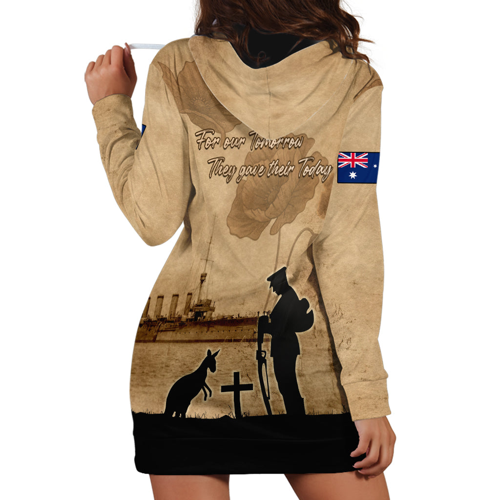 Australia ANZAC Day Hoodie Dress HMAS Sydney I Chatham-Class Light Cruiser LT05 - Vibe Hoodie Shop