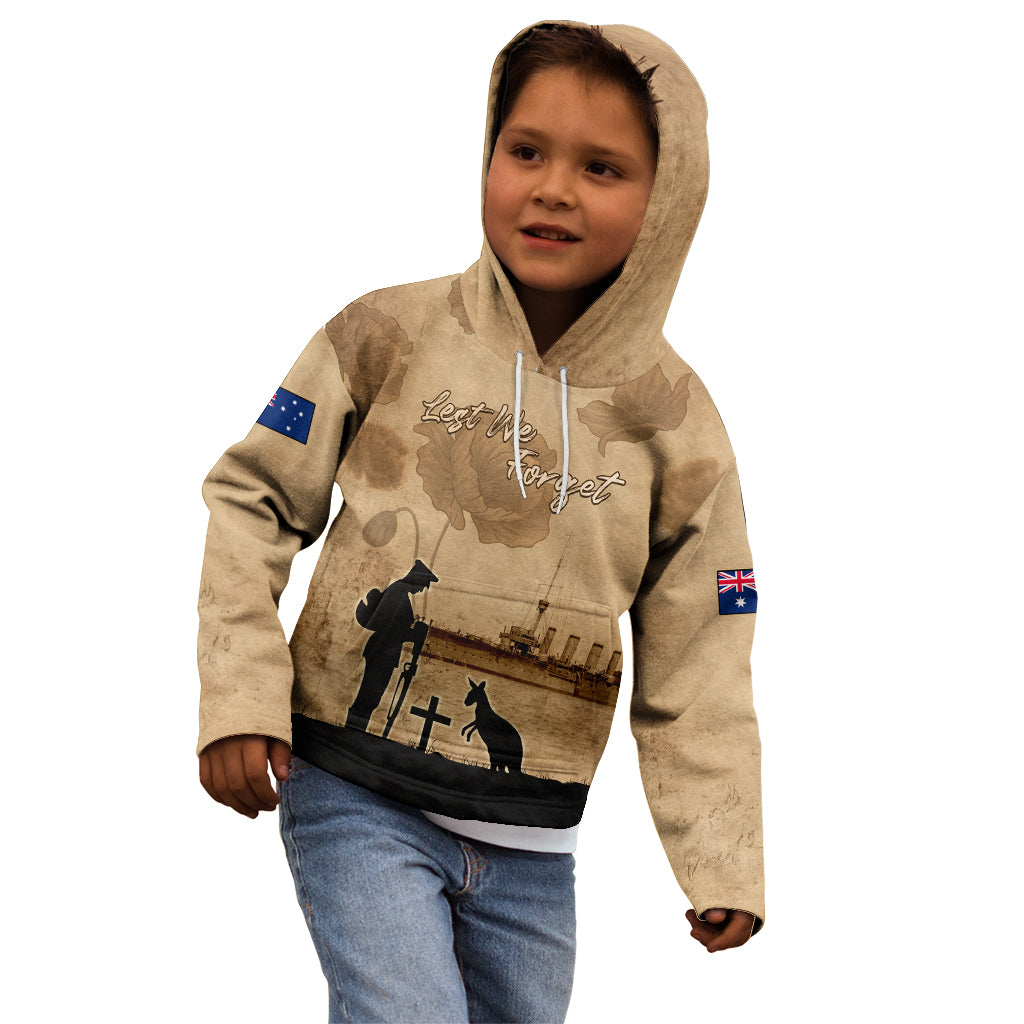 Australia ANZAC Day Kid Hoodie HMAS Sydney I Chatham-Class Light Cruiser LT05 - Vibe Hoodie Shop