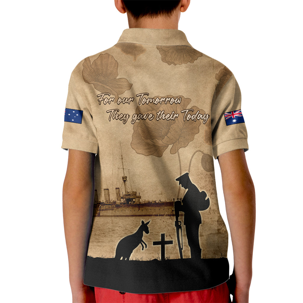 Australia ANZAC Day Kid Polo Shirt HMAS Sydney I Chatham-Class Light Cruiser LT05 - Vibe Hoodie Shop