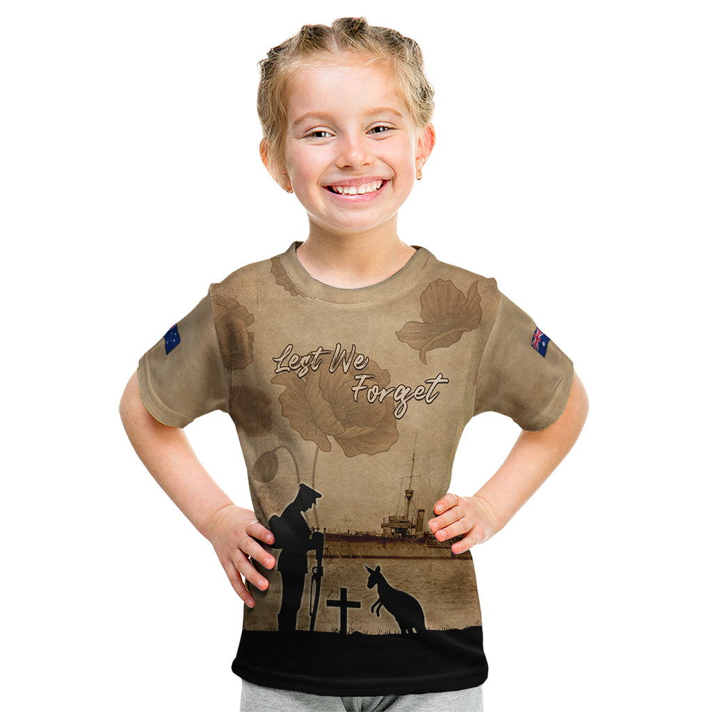 Australia ANZAC Day Kid T Shirt HMAS Sydney I Chatham-Class Light Cruiser LT05 - Vibe Hoodie Shop