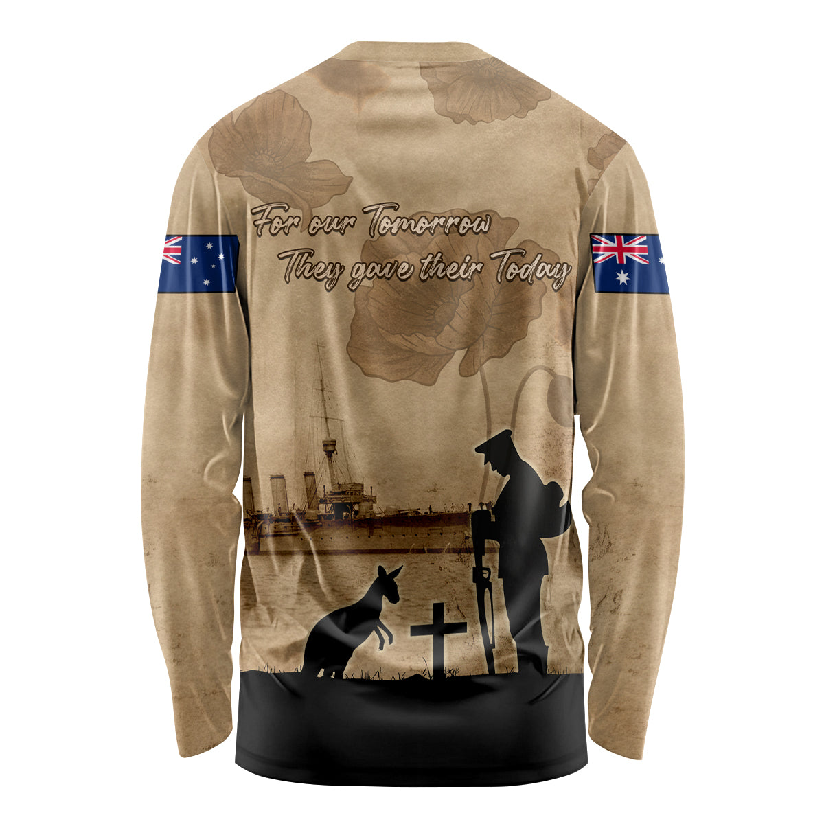 Australia ANZAC Day Long Sleeve Shirt HMAS Sydney I Chatham-Class Light Cruiser LT05 - Vibe Hoodie Shop