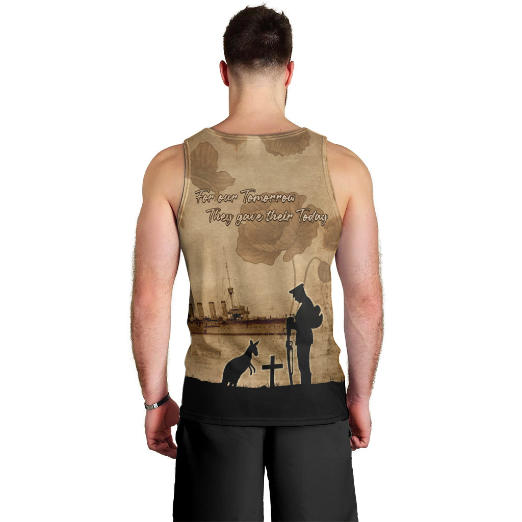 Australia ANZAC Day Men Tank Top HMAS Sydney I Chatham-Class Light Cruiser LT05 - Vibe Hoodie Shop