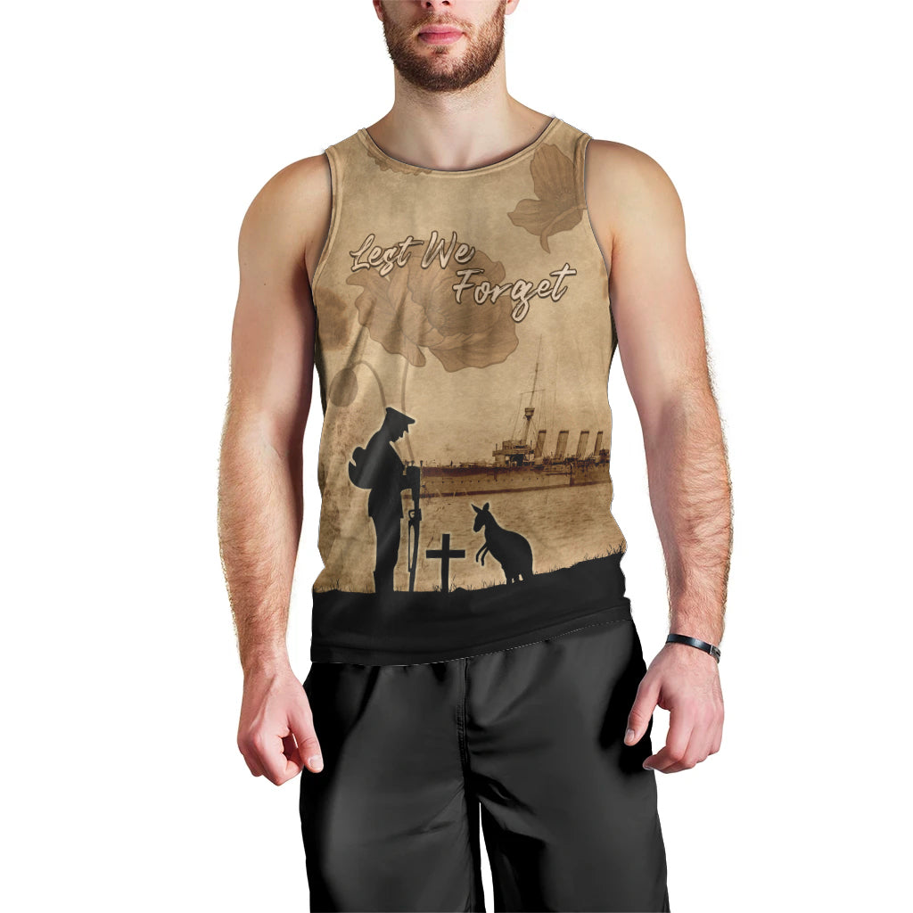 Australia ANZAC Day Men Tank Top HMAS Sydney I Chatham-Class Light Cruiser LT05 - Vibe Hoodie Shop