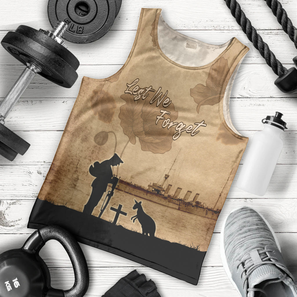 Australia ANZAC Day Men Tank Top HMAS Sydney I Chatham-Class Light Cruiser LT05 - Vibe Hoodie Shop