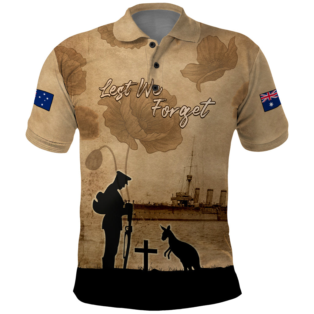 Australia ANZAC Day Polo Shirt HMAS Sydney I Chatham-Class Light Cruiser LT05 - Vibe Hoodie Shop