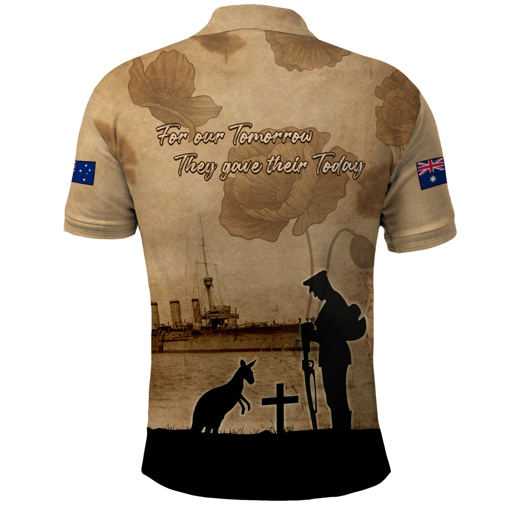 Australia ANZAC Day Polo Shirt HMAS Sydney I Chatham-Class Light Cruiser LT05 - Vibe Hoodie Shop