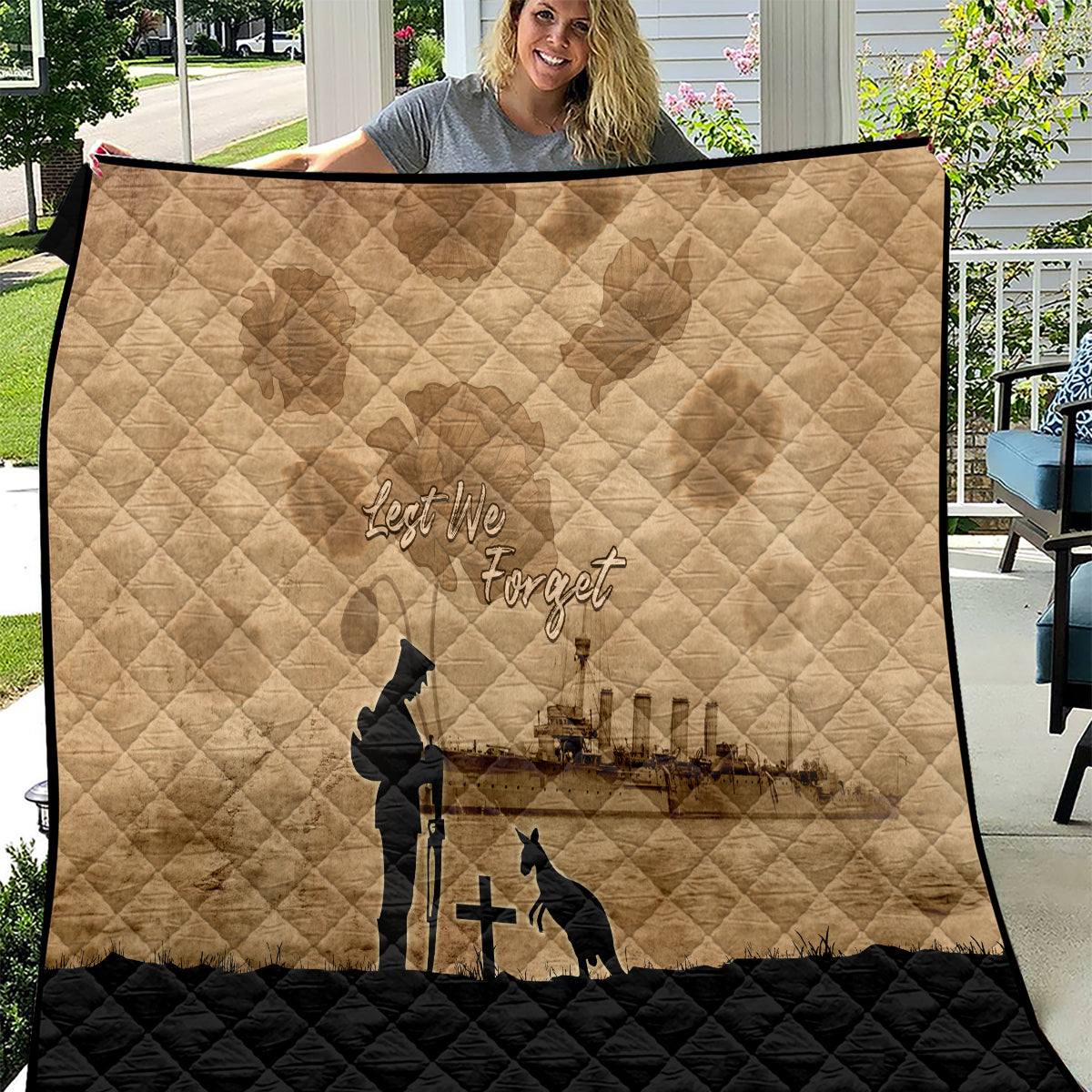 Australia ANZAC Day Quilt HMAS Sydney I Chatham-Class Light Cruiser LT05 - Vibe Hoodie Shop