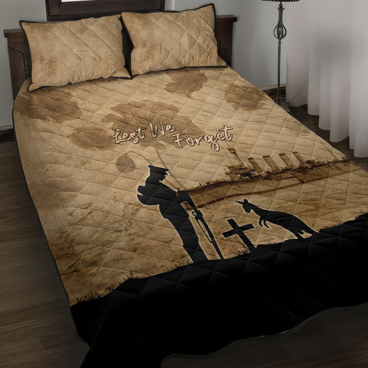 Australia ANZAC Day Quilt Bed Set HMAS Sydney I Chatham-Class Light Cruiser LT05 - Vibe Hoodie Shop