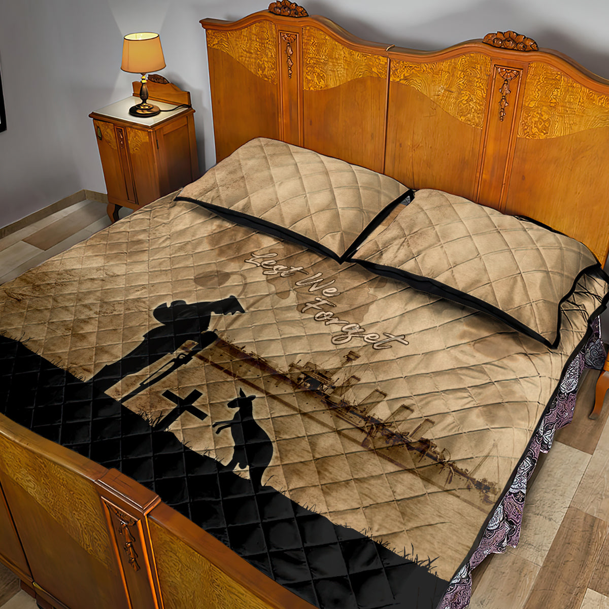 Australia ANZAC Day Quilt Bed Set HMAS Sydney I Chatham-Class Light Cruiser LT05 - Vibe Hoodie Shop