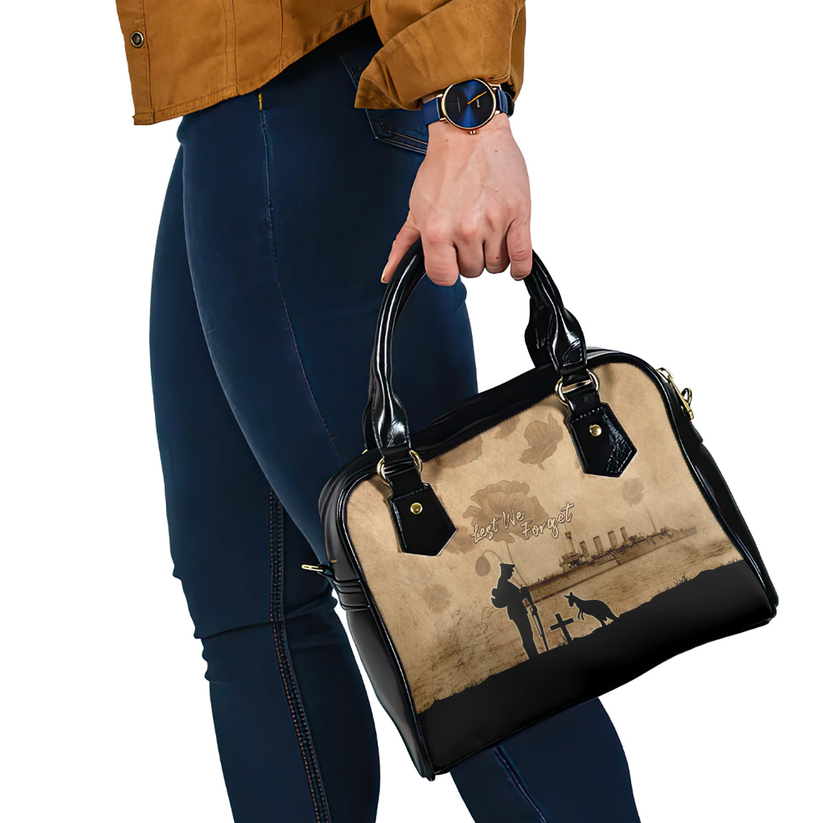 Australia ANZAC Day Shoulder Handbag HMAS Sydney I Chatham-Class Light Cruiser LT05 - Vibe Hoodie Shop