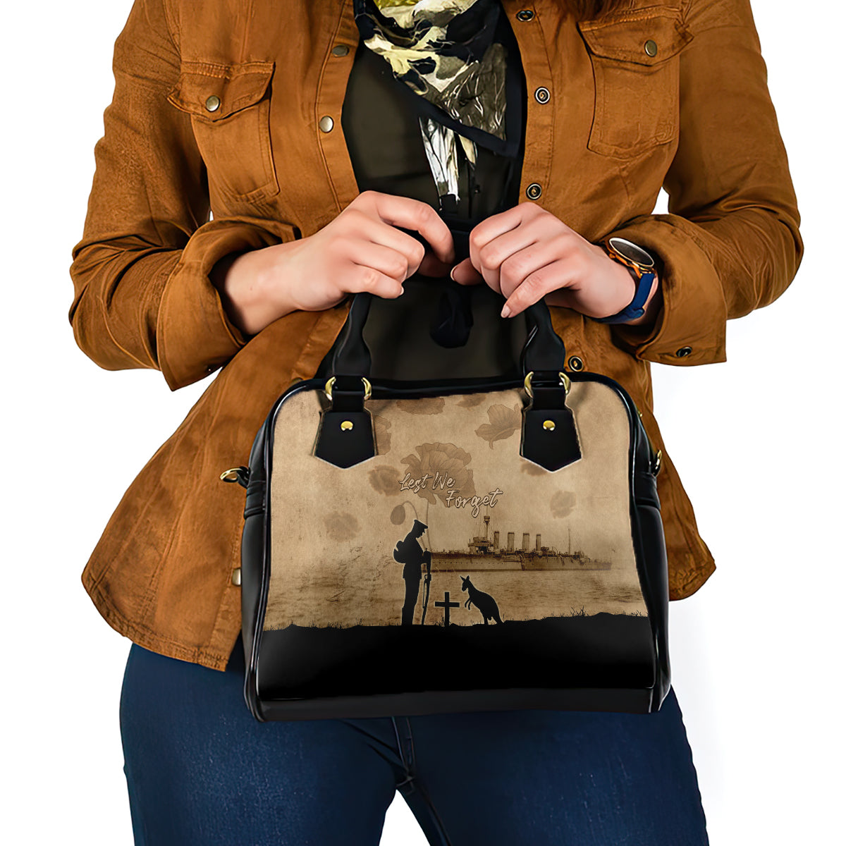 Australia ANZAC Day Shoulder Handbag HMAS Sydney I Chatham-Class Light Cruiser LT05 - Vibe Hoodie Shop