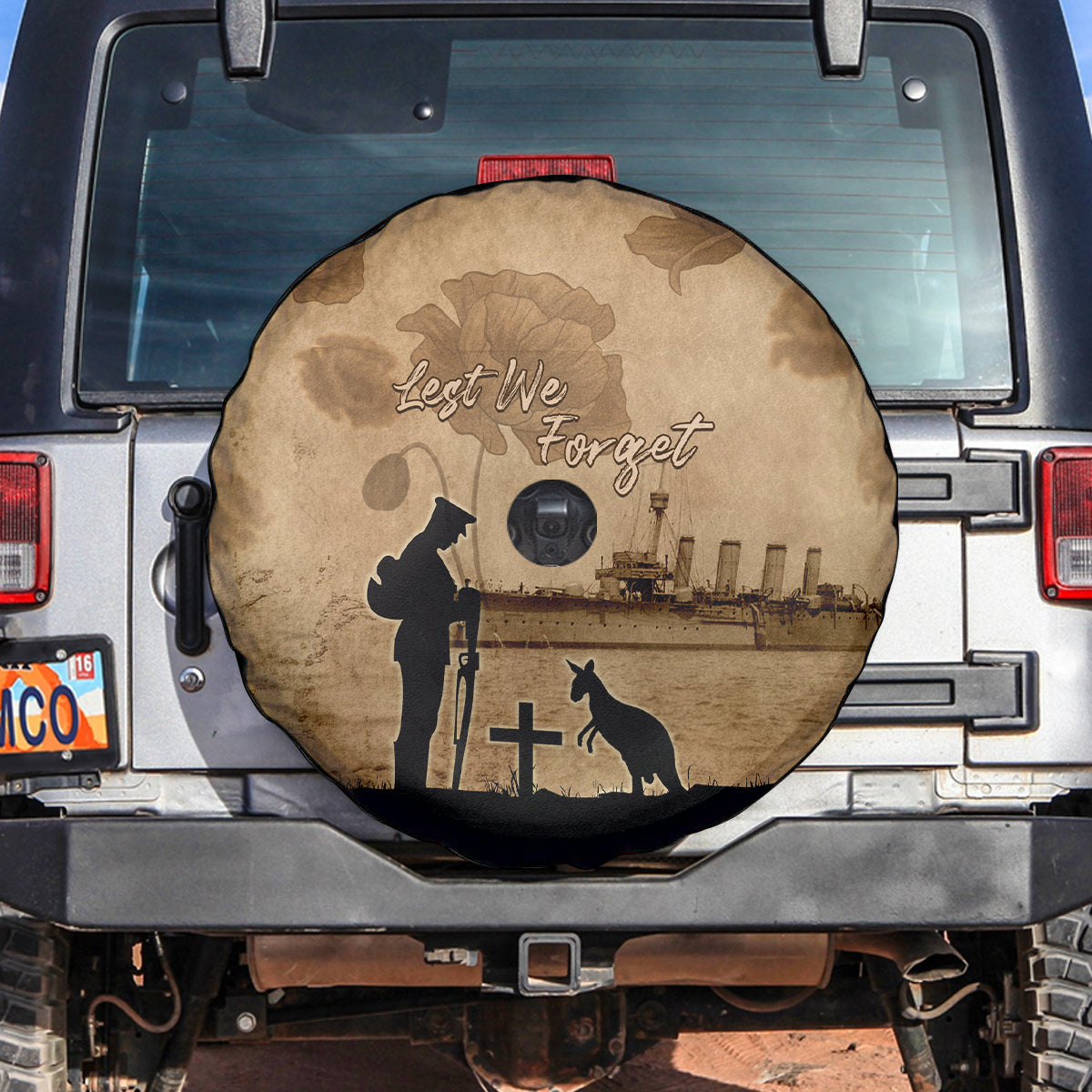 Australia ANZAC Day Spare Tire Cover HMAS Sydney I Chatham-Class Light Cruiser LT05 - Vibe Hoodie Shop