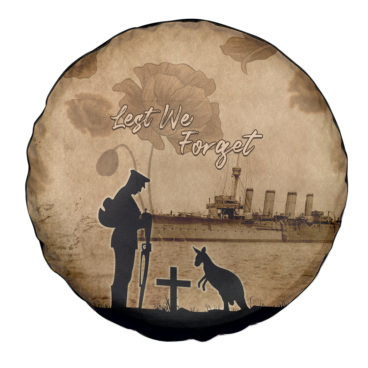 Australia ANZAC Day Spare Tire Cover HMAS Sydney I Chatham-Class Light Cruiser LT05 - Vibe Hoodie Shop