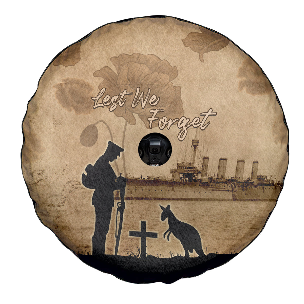 Australia ANZAC Day Spare Tire Cover HMAS Sydney I Chatham-Class Light Cruiser LT05 - Vibe Hoodie Shop