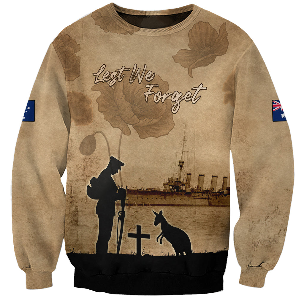 Australia ANZAC Day Sweatshirt HMAS Sydney I Chatham-Class Light Cruiser LT05 - Vibe Hoodie Shop