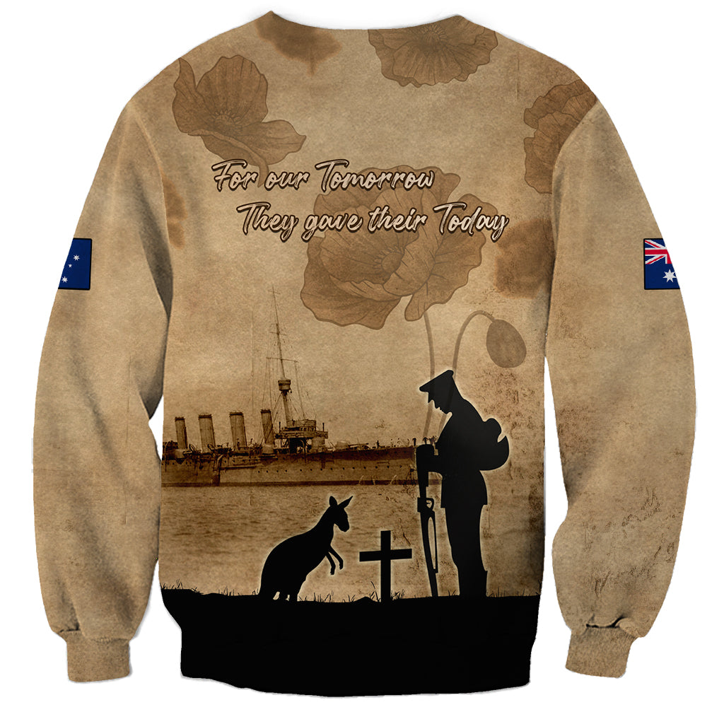 Australia ANZAC Day Sweatshirt HMAS Sydney I Chatham-Class Light Cruiser LT05 - Vibe Hoodie Shop