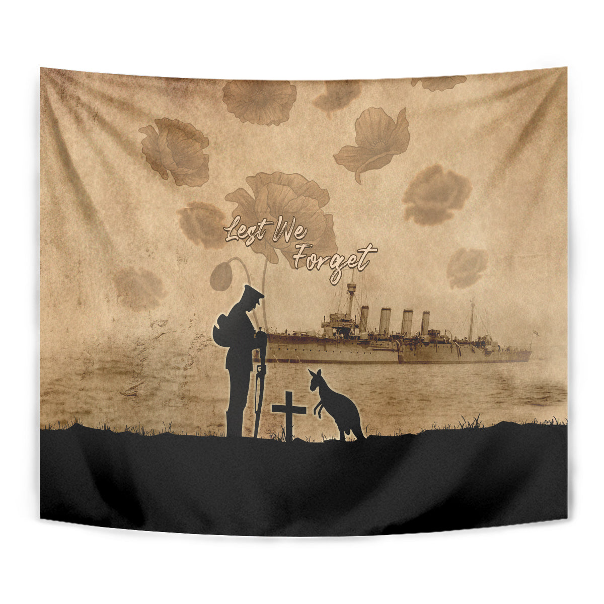 Australia ANZAC Day Tapestry HMAS Sydney I Chatham-Class Light Cruiser LT05 - Vibe Hoodie Shop