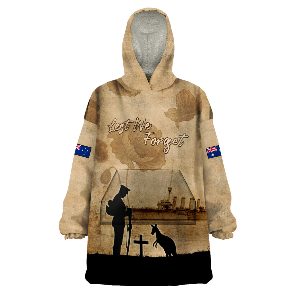 Australia ANZAC Day Wearable Blanket Hoodie HMAS Sydney I Chatham-Class Light Cruiser LT05 - Vibe Hoodie Shop