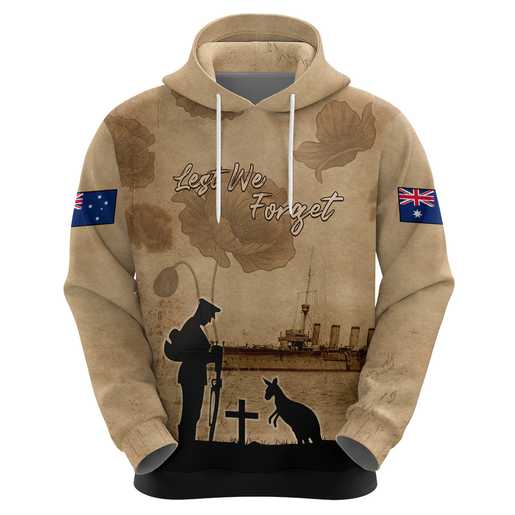 Australia ANZAC Day Zip Hoodie HMAS Sydney I Chatham-Class Light Cruiser LT05 - Vibe Hoodie Shop
