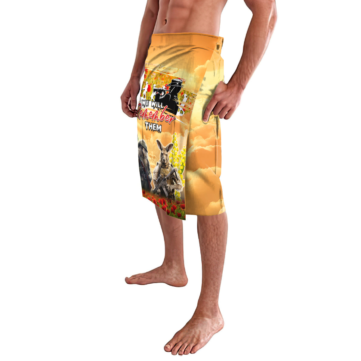 Australia And New Zealand ANZAC Day Lavalava Kangaroo And Kiwi Bird Soldiers Lest We Forget