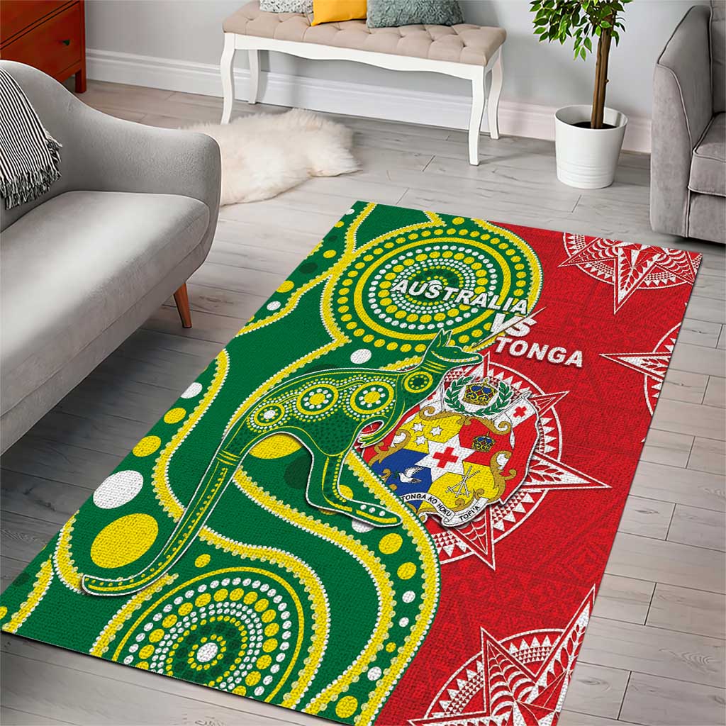 Tonga Australia Rugby Area Rug Kangaroos And Tonga Mate Maa Together LT05 - Vibe Hoodie Shop