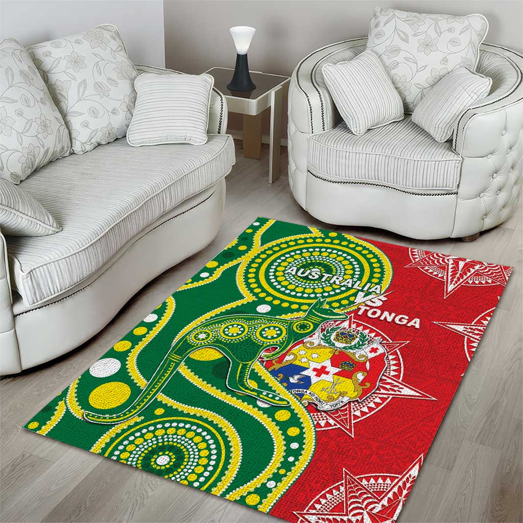 Tonga Australia Rugby Area Rug Kangaroos And Tonga Mate Maa Together LT05 - Vibe Hoodie Shop