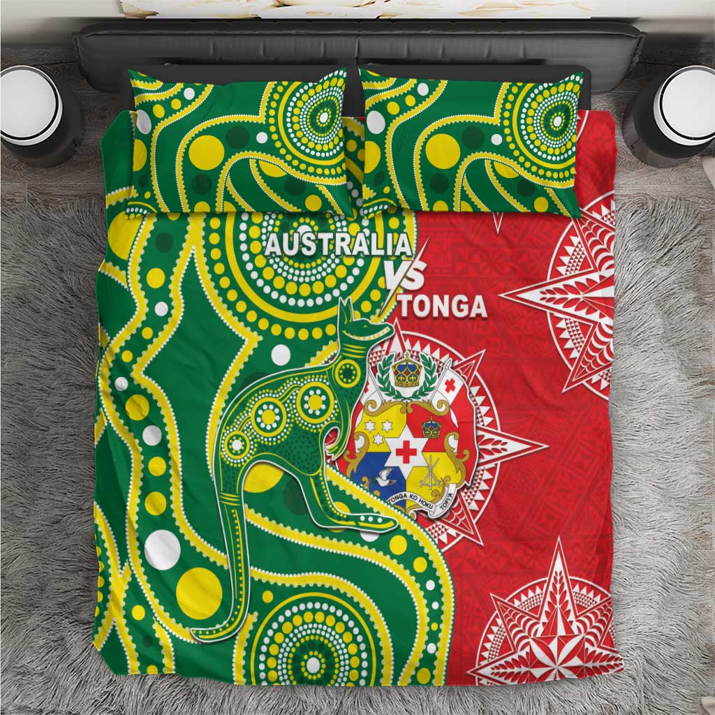 Tonga Australia Rugby Bedding Set Kangaroos And Tonga Mate Maa Together LT05 - Vibe Hoodie Shop