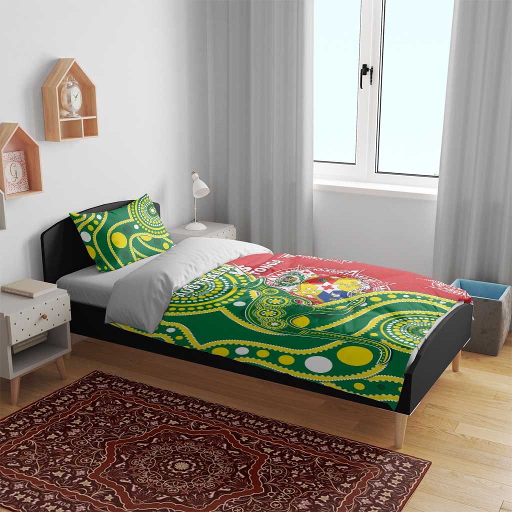 Tonga Australia Rugby Bedding Set Kangaroos And Tonga Mate Maa Together LT05 - Vibe Hoodie Shop