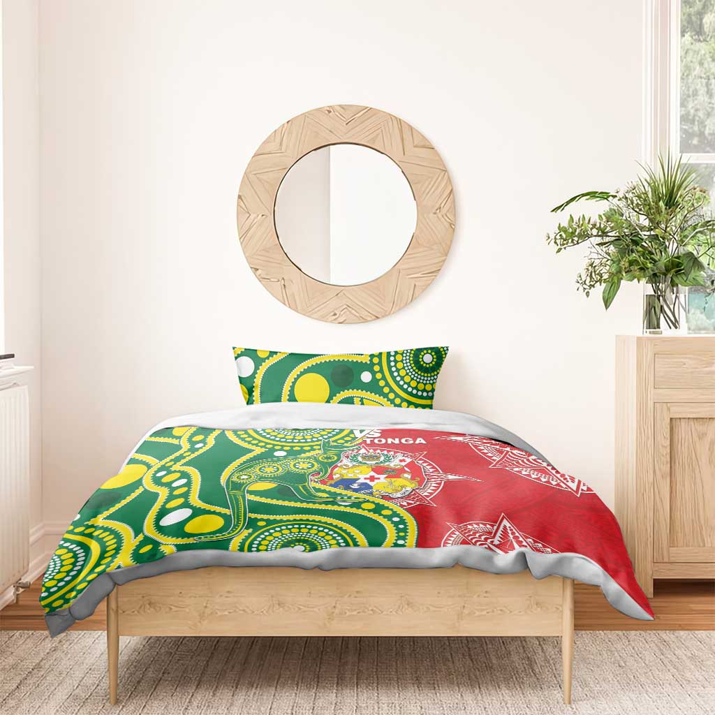 Tonga Australia Rugby Bedding Set Kangaroos And Tonga Mate Maa Together LT05 - Vibe Hoodie Shop