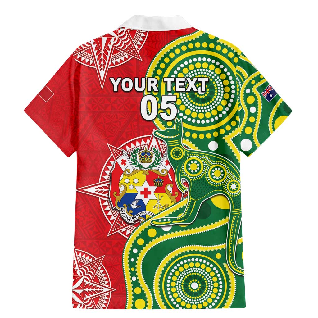 Custom Tonga Australia Rugby Family Matching Mermaid Dress and Hawaiian Shirt Kangaroos And Tonga Mate Maa Together