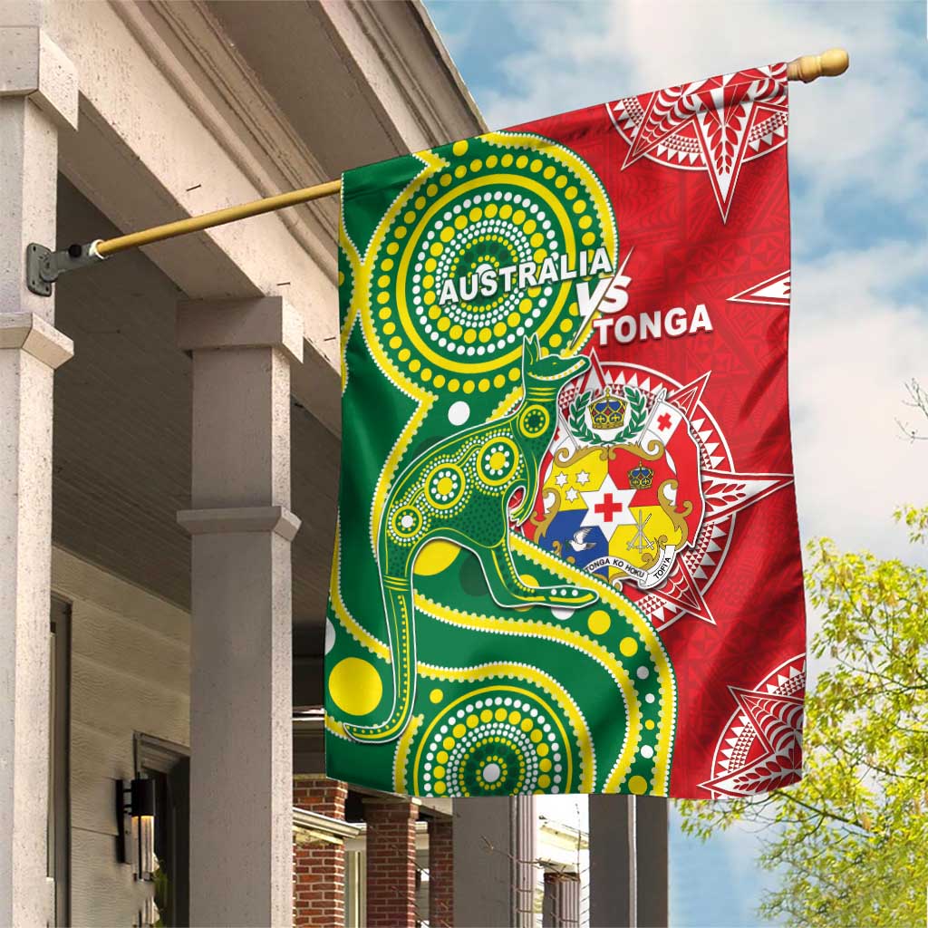 Tonga Australia Rugby Garden Flag Kangaroos And Tonga Mate Maa Together LT05 - Vibe Hoodie Shop