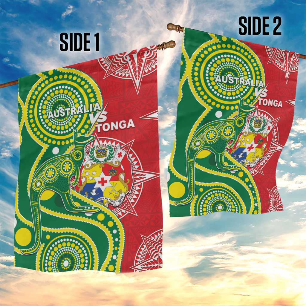 Tonga Australia Rugby Garden Flag Kangaroos And Tonga Mate Maa Together LT05 - Vibe Hoodie Shop