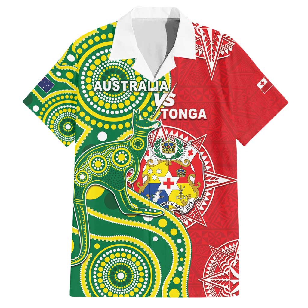 Custom Tonga Australia Rugby Hawaiian Shirt Kangaroos And Tonga Mate Maa Together LT05 - Vibe Hoodie Shop